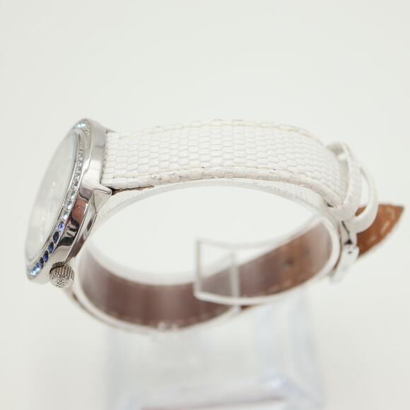 Tommy Bahama Silver Tone Blue Gem Set 35mm MOP Womens Watch Leather New Battery main image 8